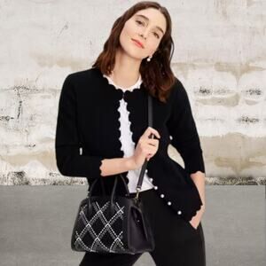 Kate Spade NWOT Knott Plaid Stitched Medium Zip-top Satchel